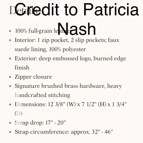 PATRICIA NASH TINCHI BELT BAG CROSSBODY LEATHER TAGS INTACT BRUSHED BRASS - Picture 15 of 15